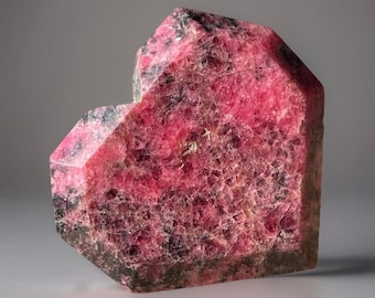 Rhodonite Faceted Big Heart with Deep Pink & Red Color • Pink manganese AAA grade crystal • High Quality Rhodonite Crystal Gift