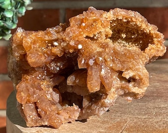 Citrine Cluster from Morocco– New Find Rough Deep Honey Crystal, Collector's Specimen