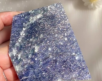 Iolite Slab with Pink Confetti , AAA Natural Iolite Rare Find , Cordierite Dichroite Water Sapphire, Unique Rainbow Iolite
