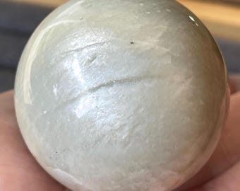Sage Moonstone Sphere, Natural Silky Grey Moonstone Orb -42mm