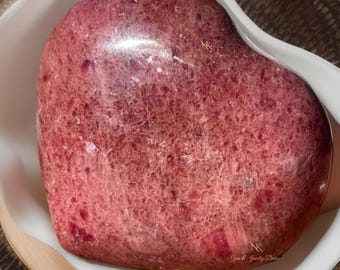 Pink Rhodonite XL Crystal Heart