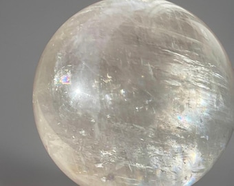 Optical White Calcite Sphere / Energy Crystal Ball / Calcite Sphere High Quality with Rainbows