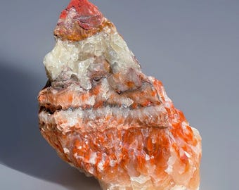 Durango Calcite Specimen • Red Banded Calcite • Crystals for Gifting Collecting & Decorating • Mexican Rainbow Calcite Statement