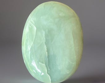 Jadeite Palmstone, Natural Burmese jade Polished Crystal, Metaphysical Stones