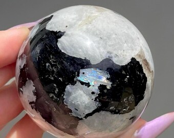 Rainbow Moonstone Large Sphere with a Beautiful Blue Flash - #42