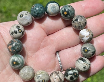 1st Vein Old Mine Ocean Jasper Beaded Bracelet - No.86