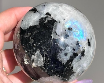 Rainbow Moonstone High Quality Large Statement Sphere with Beautiful Flash - #90