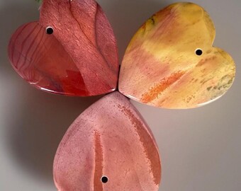 Mookaite Jasper Heart Pre- Drilled XLarge  Pendant, DIY Jewelry