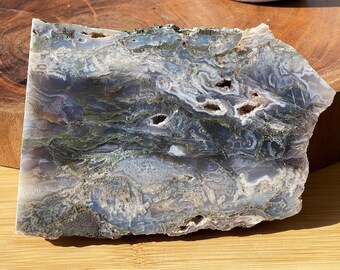 Amethyst Moss Agate XXL Slab | Purple Amethyst Druzy Moss| Amethyst Moss Agate Point | Natural Moss Agate