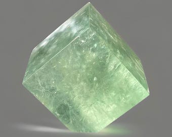 Baja Teal Green Fluorite XLARGE Statement Floating Cube full of rainbows, Self Standing Crystal Cube