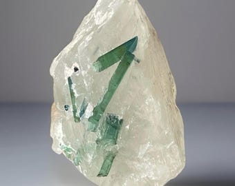 Blue & Green Tourmaline Crystal in Quartz Matrix • Natural Specimen • Collector Grade Mineral • Raw Crystal Display Rock