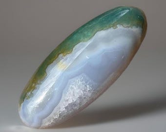 Blue & Grey Agate in Sea Jasper Large Shiva with Quartz - #70