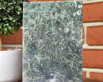 Moss Agate Green Blue Druzy Slab with beautiful transparency