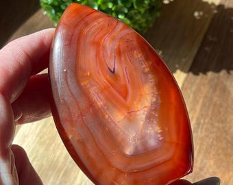 Carnelian Crystal Drop, Unique Gem Stone Flame , Red Carnelian Agate