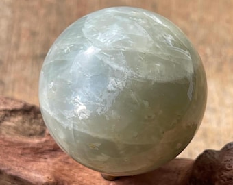 Sage Grey Moonstone Sphere: Silky Iridescent Energy Crystal (35mm)