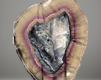 Fluorite XL Slab, Rainbow Fluorite Home decor crystal gift, Blue Fluorite Slice, AAA Collectors Crystals