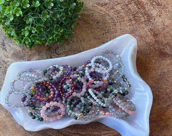 Handmade Beaded Ring - Personalize Your Sparkle, Crystal Beaded Stretch Ring - You pick