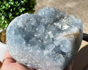 Celestite Cluster XXL Crystal Blue heart