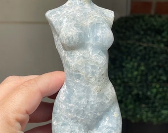 Celestine Large Lady Body Goddess with Olivine inclusions, #31