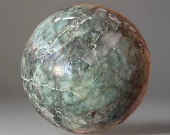 Natural Emerald in Mica Schist Sphere | Green Beryl Crystal with Silver Muscovite | Polished Emerald Stone Orb (331)