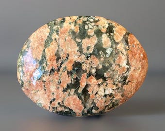 Epidote palmstone with Orthoclase Feldspar  - Polished Crystal Gemstone (229)