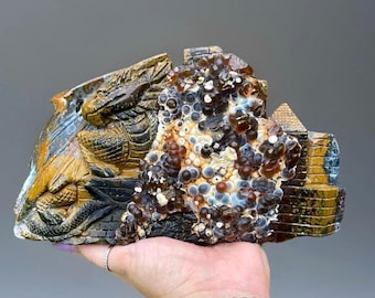 8th Vein Botryoidal Ocean Jasper Statement Dragon Castle with Rough Bubbles • AAA Collectors Blue Madagascar Ocean Jasper 5 Pounds