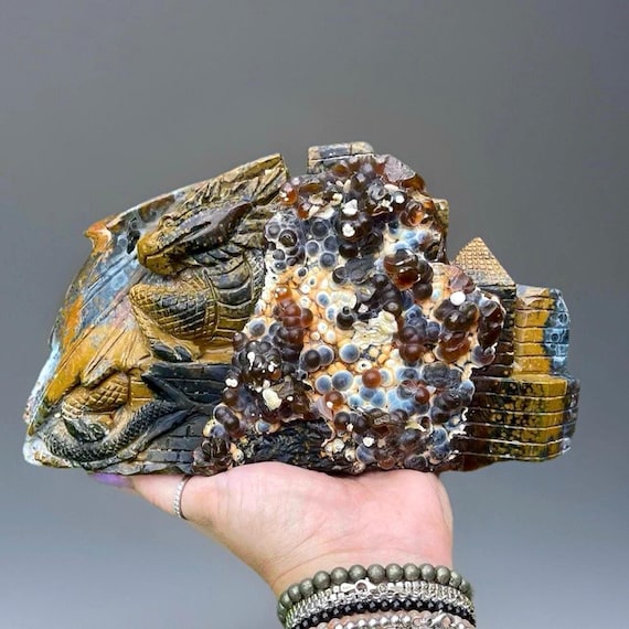 8th Vein Botryoidal Ocean Jasper Statement Dragon Castle With