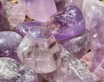 Amethyst Tumled Crystal, Natural Bolivian Amethyst, River Polish Purple Lavender Gemstone, Travel & Pocket Crystals