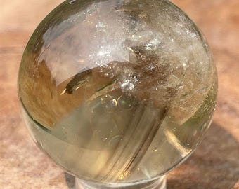 Citrine Sphere with Phantoms, Natural Rainbow Citrine Ball, AAA Grade Citrine specimen