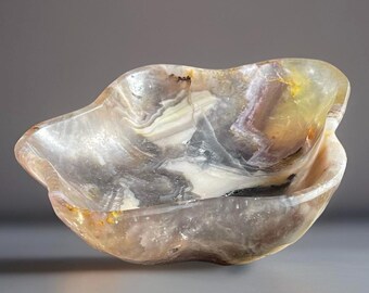 Fluorite XLarge Crystal Bowl, Mexican Fluorite trinket plate, Crystal Dish for Jewelry, Natural Minerals for the Home Decor