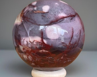 Mookaite Jasper Sphere / Colorful Spider Veins Mookite Polished Crystal Ball