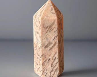 Peach Moonstone & Smoky Quartz Large Crystal Tower, Moonstone Point ( 433)