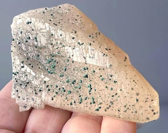 DogTooth Calcite with Malachite Etched Crystal Specimen (1)