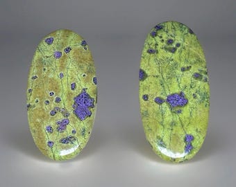 Atlantisite Cabochon • Natural Stichtite in Serpentine • High-Grade Green & Purple Cab • Rare Carving Stone • Jewelry Making Cabochon