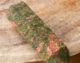 Unakite Tower , Unakite Jasper Point , Green, Pink Crystal Point, Third Eye chakra