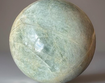 Aquamarine XXL Sphere, Untreated Beryl Mineral Specimen, Rare Iron included Brazilian Aqua Ball, Collector’s Crystal Orb (58)