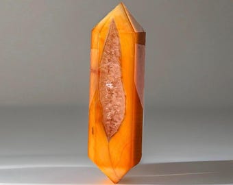 Carnelian Double Point • Crystal wand - #N • Orange Agate with Quartz • Meditation & Relaxation • Crystal Grids
