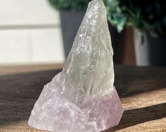 Prasiolite & Amethyst Specimen, Natural Green Pink Bicolor Amethyst Rough, Unique Crystal Gift (96)