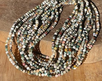 8th Vein & Old Mine Ocean Jasper Infinity Strand - Wear as Necklace or Bracelet - Rare Collector's Jasper Bead Jewelry Strand