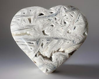 Mexican Agate Druzy Heart