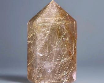 Golden Rutile Tower, Rutilated Quartz Point, AAA grade Unique Crystals, Natural Gift for Home decor