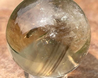 Citrine Sphere with Phantoms, Natural Rainbow Citrine Ball, AAA Grade Citrine specimen