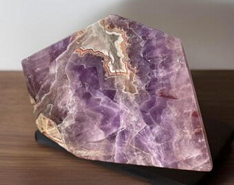 Amethyst Lace Agate Polished Natural Crystal Slab