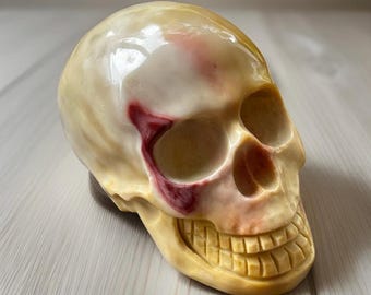 Mookaite Jasper Crystal Skull: Colorful Mookite Carving ( 447 )