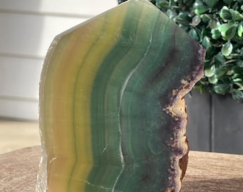 Lemon Lime Fluorite Slab Tower: Fluorite Polished Crystal (89)