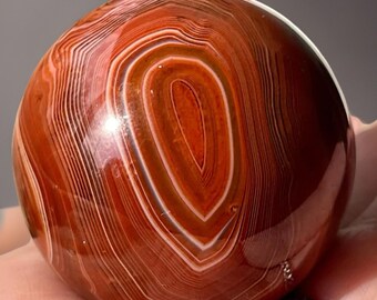 Sardonyx Carnelian High quality Sphere with Red Black Banding