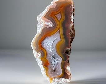 Condor Agate Geode from Argentina, Natural Agate Specimen - Front Polished & Rough Back
