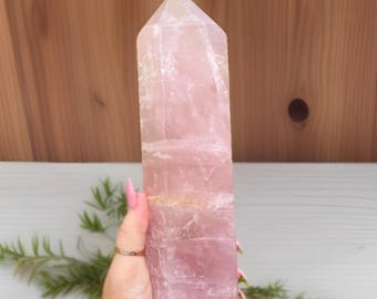 Rose Quartz XXL Tower - Madagascar Rose Quartz Statement Point 9 inches