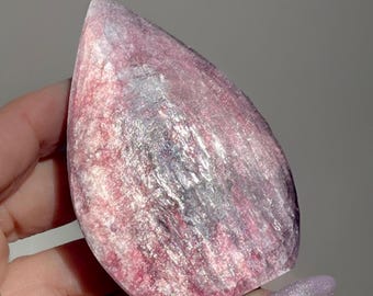 Gem Lepidolite Large Flashy Crystal Flame - #401