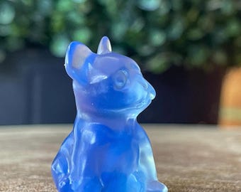 Blue Opalite Frenchie, Crystal French Bulldog Figurine